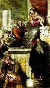 Paolo  Veronese holy family with john the baptist, ss. anthony abbot and catherine oil painting artist
